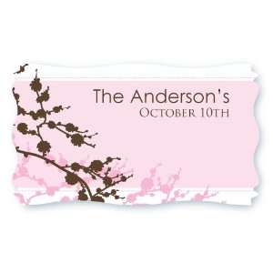 Cherry Blossom   Set of 8 Bridal Shower Personalized Name Tag Sticker 