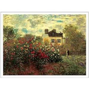  Artists Garden by Claude Monet   27 x 36 inches   Fine 