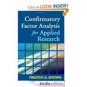 Confirmatory Factor Analysis for Applied Research (Methodology In The 