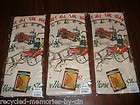 Vtg Repro New Moda Jingle all the way kitchen Towels set of 3 cotton