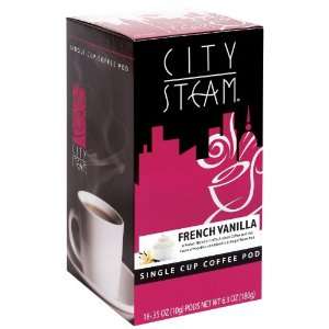  City Steam 17612 French Vanilla Single Cup Coffee Pods, 18 