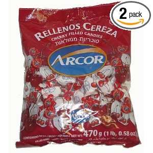 Arcor Cherry Fruit Flavored Kosher Candy with Chewy Centers 2 Packs