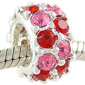  Valentines Day Red and PINK CZ Sterling Silver European 