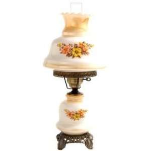  Small Earth Tone Floral Night Light Hurricane Table Lamp: Home 