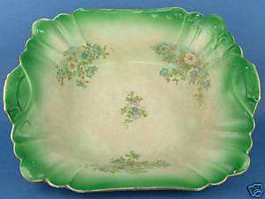 Antique Warwick China Vegetable Bowl Green Floral  