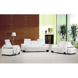  Modern Furniture  VIG  White Leather Sofa Set
