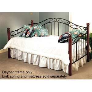  Shiloh Matte Black Metal Maple Finish Wood Daybed