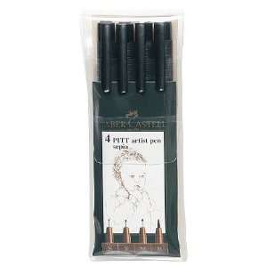  Faber Castell Pitt Artist Pens Sets sepia set of 4