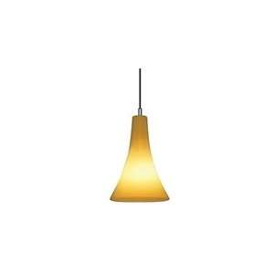   TROMBA SINGLE LAMP 18W 35K CFL PENDANT WITH AMBER SHADE / MSN FINISH