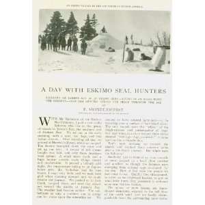  1904 Magazine Article Eskimo Seal Hunters Hudson Bay James 