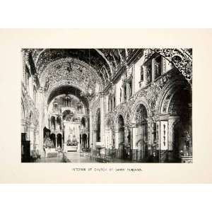 com 1912 Print Interior Church Santo Durango Mexico Religious Archway 