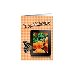  40th birthday, butterfly, pansy, flower Card: Toys & Games