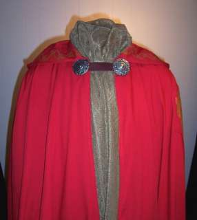 King Uther Pendragon Prince Arthur Merlin Cape Cloak Red Gold Stencil 