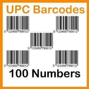  UPC Numbers (100 UPC bar codes) for scanners Office 