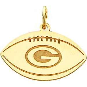 14K Gold NFL Green Bay Packers G Logo Football Charm:  