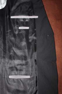 Hugo Boss Black Pinstripe 100% Wool Mens Suit 44 R Pasini 2012 MINTY 