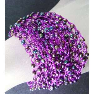  Fashion Jewelry Rice Glass Beads Silk Cord Bracelet 