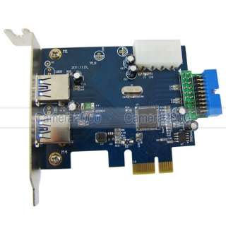   PCI Express To 2 USB 3.0 + ONE 20pins USB 3.0 Adapter Card Win7  