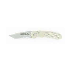   Ops AUTOMATIC Silver Serrated Blade Tanto Point