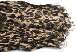 HOT Fashion Larger Animal Leopard Print Shawl Scarf Wrap Stole Brown 