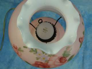 Vintage 20 Hurricane Gone With The Wind Lamp Hand Painted Soft Pink w 