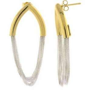    Unique Vermeil (24kt Gold over Silver) Arch Chain Earrings Jewelry