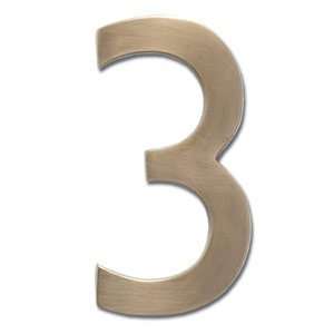  Architectural House Numbers with Antique Brass Finish   3 