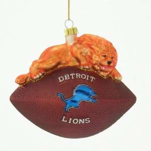   Detroit Lions NFL Glass Mascot Football Ornament (6) Everything Else
