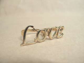 GoldTone Word LOVE 2 Two Double Finger Ring  