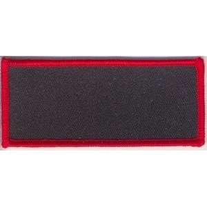 Blank Patch 3.5x1.5 Black Background Red Border Heat Seal Backing For 