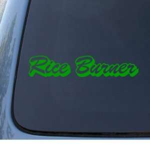 RICE BURNER   Vinyl Car Decal Sticker #1290  Vinyl Color: Green