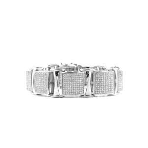   Square Cubic Zirconia Micro Pave Hip Hop Style Bracelet: Jewelry