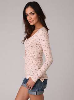 NEW WE THE FREE PEOPLE Ditsy Daytripper LaceTrimmed Floral HENLEY Top 