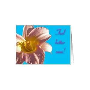 Feel Better Pink and Yellow Flower Greeting Card Card