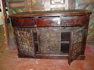 Tribal Carving Sideboard Antique Chest India Furniture  