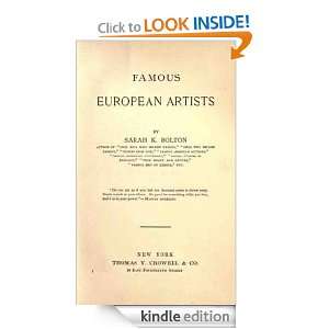 FAMOUS EUROPEAN ARTISTS BY SARAH K. BOLTON: SARAH K. BOLTON:  