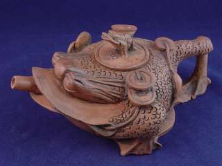 SOLID STONE HAND CRAFTED UNIQUE TOAD SHAPED TEAPOT  