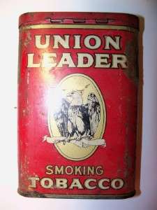 Union Leader Smoking Tobacco Tin Can Eagle p lorillard company Pipe or 