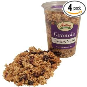 Aurora Natural Granola Cranberry Vanilla, 14 Ounce Tub (Pack of 4)