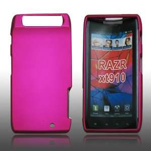  NEW Pink Rubber Coated Hard Cover Skin Case For Motorola DROID RAZR 