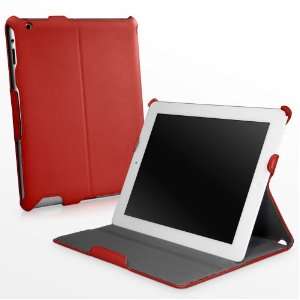  BoxWave Ardent Red Leather iPad 3 Book Jacket with Strap 