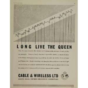  1953 Ad Cable Wireless Code Signal Long Live the Queen 