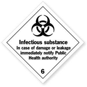  Infectious Substance Coated Paper Label, 4 x 4 Office 