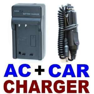  Camera Battery Charger (AC Wall Plug + 12v Car Adapter 