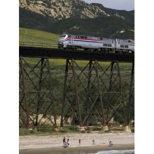  The Coast Starlight Passes over a Trestle Bridge near 