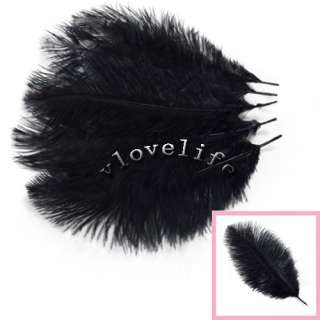 10PCS Black Ostrich Feathers approx 10 12 25 30cm  