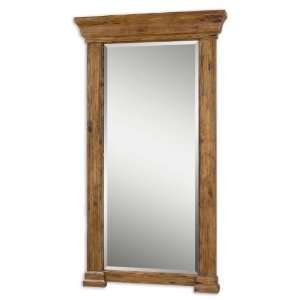   82 Letcher Mirror Antiqued Hickory Finish With Burnished Distressing