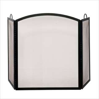   Wrought Iron Black Arch Top Large Fireplace Screen 728649264378  