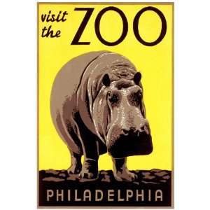 11x 14 Poster.  Visit the Zoo  Philadelphia Poster. Decor with 