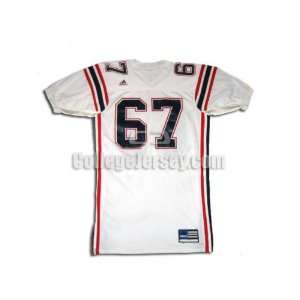  White No. 67 Game Used FAU Adidas Football Jersey: Sports 